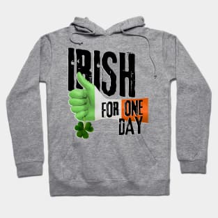 Irish For One Day - Hand Flag Clover Hoodie